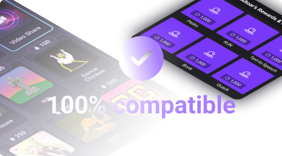 100% compatible with all Alert Types like Bits, Channel Points, Subs & more