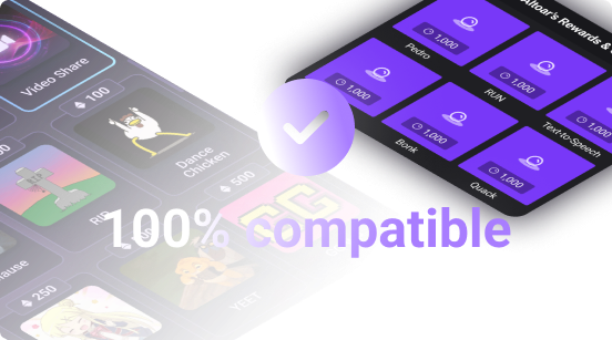 100% compatible with all Alert Types like Bits, Channel Points, Subs & more